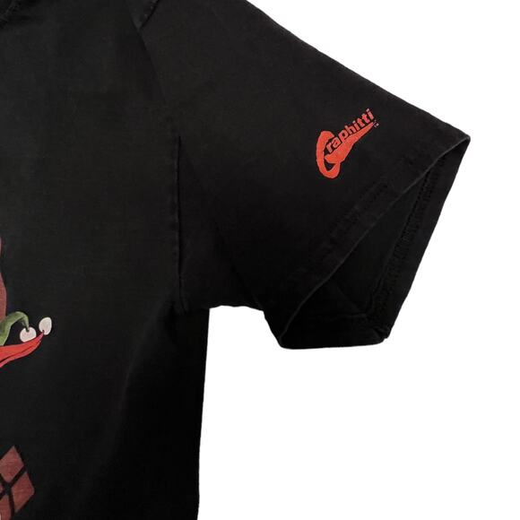 Vintage DC Comics Harley Quinn Graphitti T-Shirt Small Black - Rare 2008 Art Tee - Picture 3 of 6